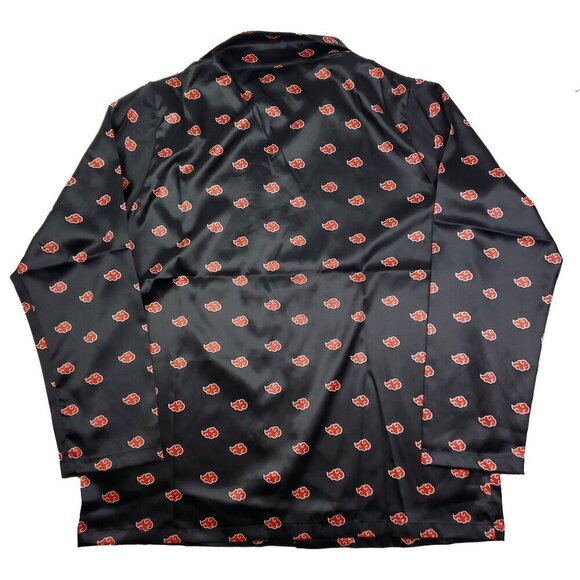 Naruto Hypland Akatsuki Shirt Silky Feel Anime Button Up Top Men's XL NWT - Picture 4 of 10